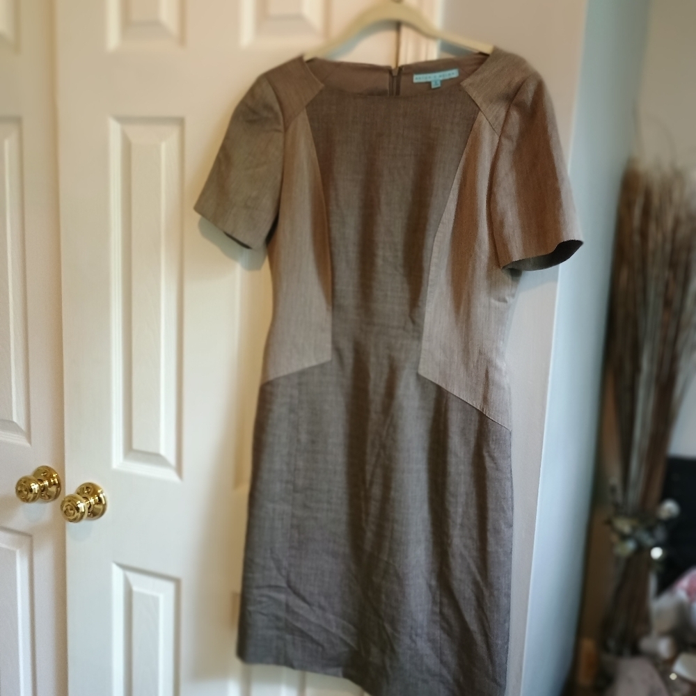 Antonio Melani Sheath Dress Size 6 Short Sleeve Lined Zipper Back Quiet Luxury - Picture 9 of 13